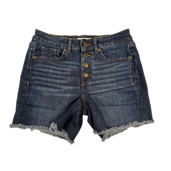 Sonoma Goods for Life Jean Shorts Size 4 Low Rise Button Fly Dark Wash Denim - Picture 1 of 13